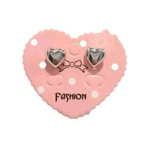 Heart Dainty Stud Earrings Silver Plated Women Men Fashion Jewelry Gift